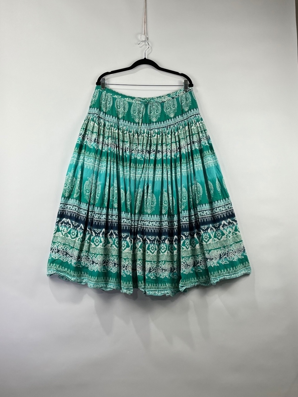 Christopher & Banks 100% Cotton Tiered Boho Paisley Full Skirt M